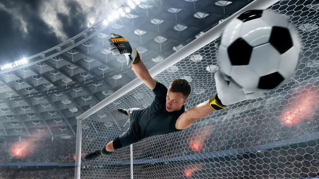a man stops goal