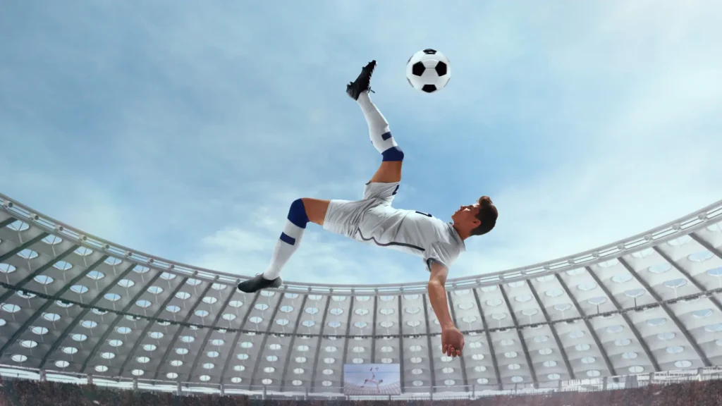 a man execute backflip shot