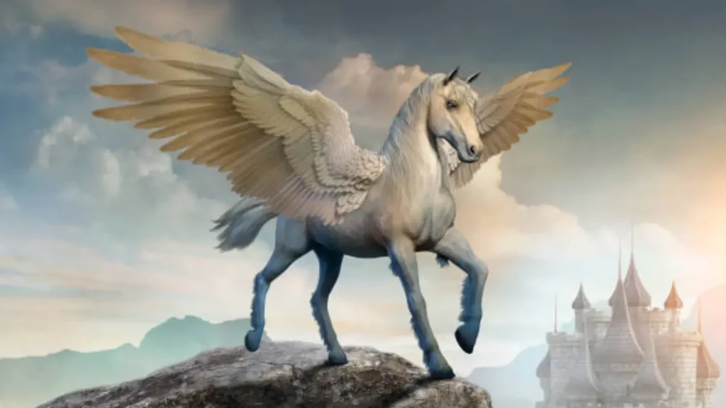 pegasus standing on mountain