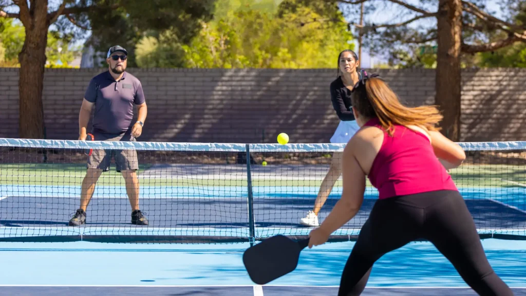 playing pickleball in teams