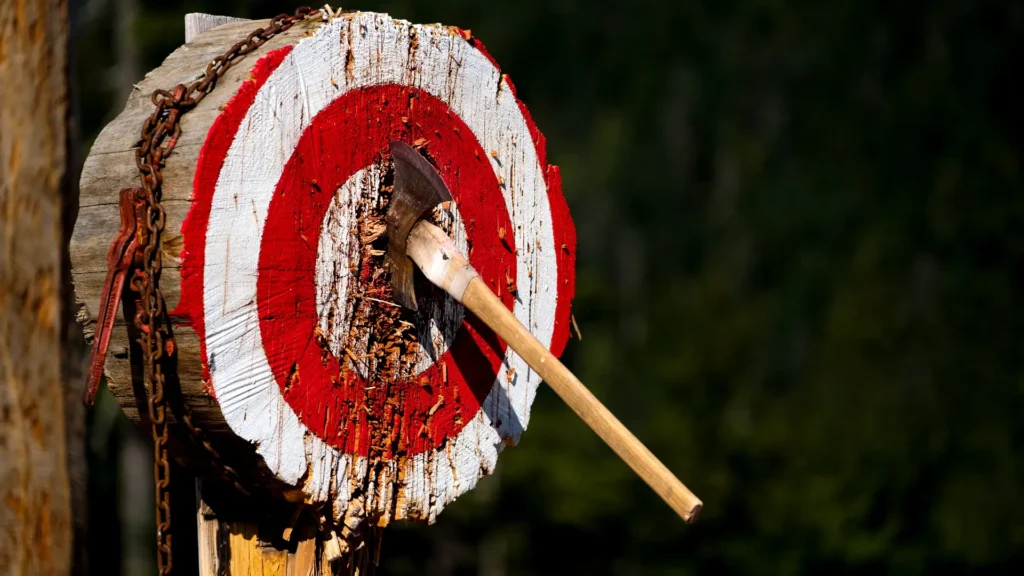 axe hits on target