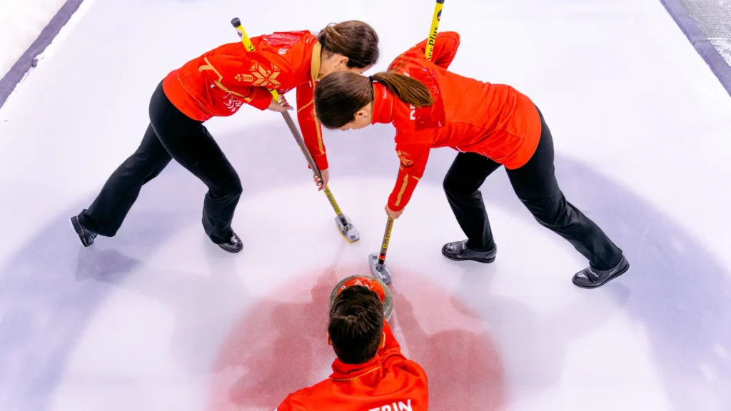 playing curling